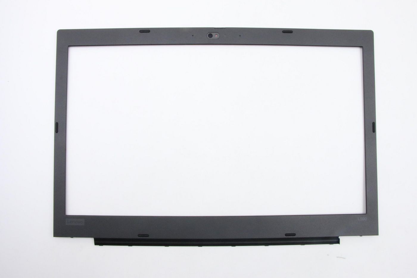 Black plastic frame for Lenovo EZEL laptop, featuring a rectangular shape with a cutout for a webcam at the top center and a smooth surface.