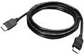 Black HDMI cable with two male connectors on each end, designed for high-definition audio and video transmission, featuring a flexible rubberized exterior.