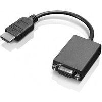 Black Lenovo HDMI to VGA adapter cable, 0.2 m length, with HDMI male and VGA female connectors.