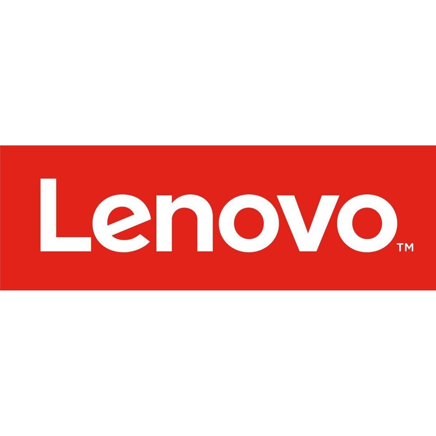 Red rectangular module featuring the white "Lenovo" logo in bold, modern font, indicating a product from the Lenovo brand.