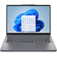 Grey Lenovo IdeaPad Slim 3 laptop, 14-inch display, slim bezels, backlit keyboard, Windows 11 interface visible.