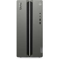 Black Lenovo LOQ Tower PC with vertical vent, front USB ports, and power button on top right corner.