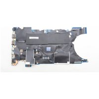 Black Lenovo motherboard with multiple ports, circuits, and a central processing unit on a white background.