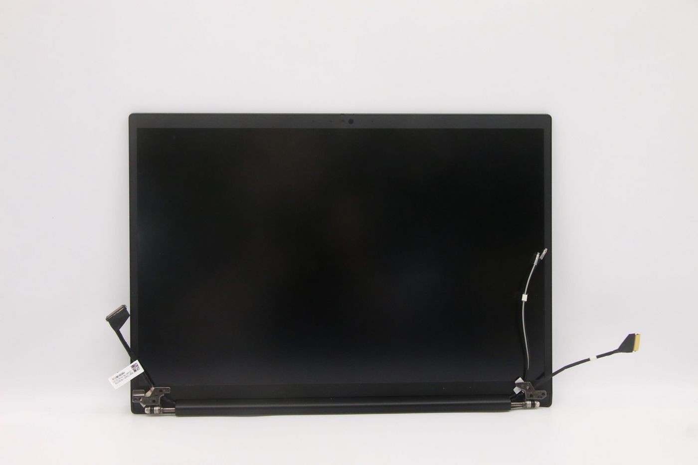 16.0-inch QHD+ display by Lenovo with a sleek black frame, featuring connection cables on the bottom for installation, and a minimalist design with no visible branding.