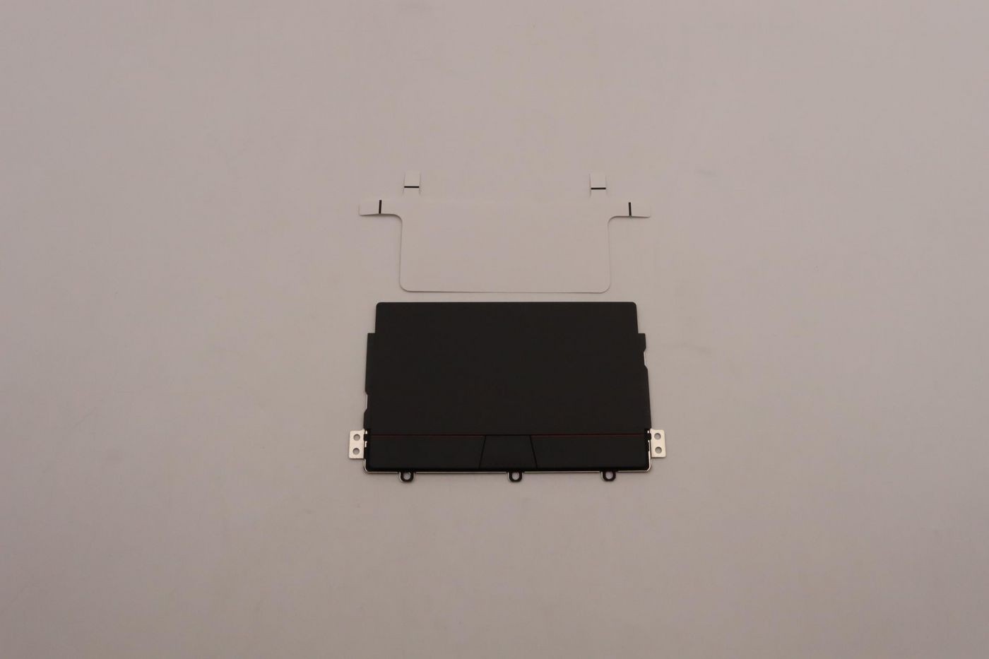 Black Lenovo mechanical assembly with a smooth surface, featuring metal mounting brackets and a transparent plastic cover at the top.