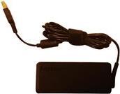 Black Lenovo P 65W charger with a rectangular power brick and a long cable ending in a yellow-tipped connector.