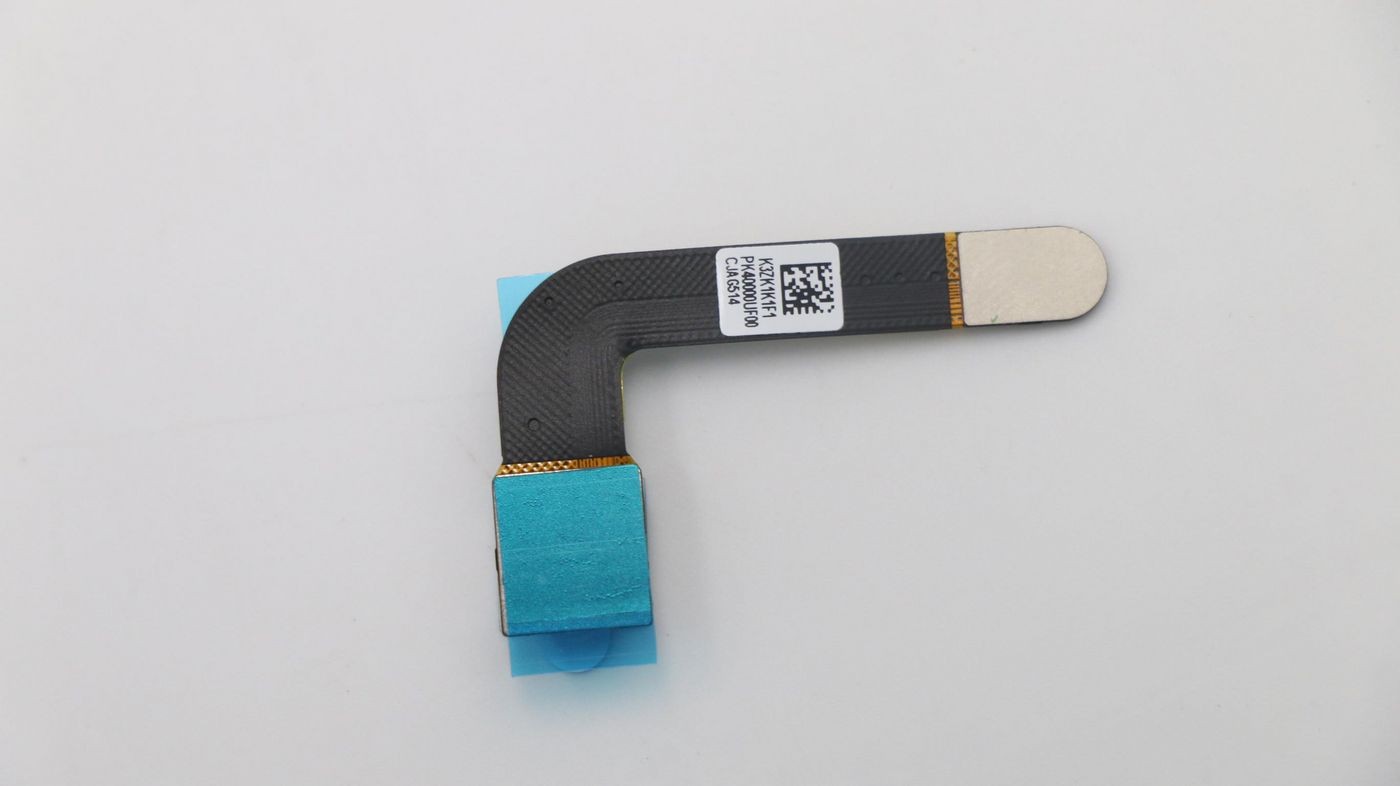 Lenovo Rer Cmer Module L 80VV features a black flexible circuit board with a blue adhesive pad, showcasing a gold connector and a white label with barcode.