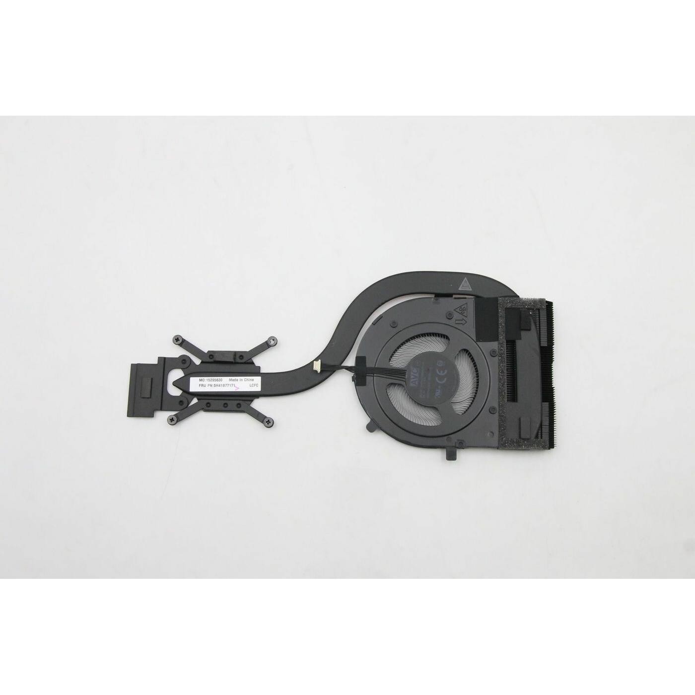 Black Lenovo Servl 1.0 Inel Herml cooling component featuring a circular fan, multiple mounting points, and a flexible connector cable for efficient heat dissipation.