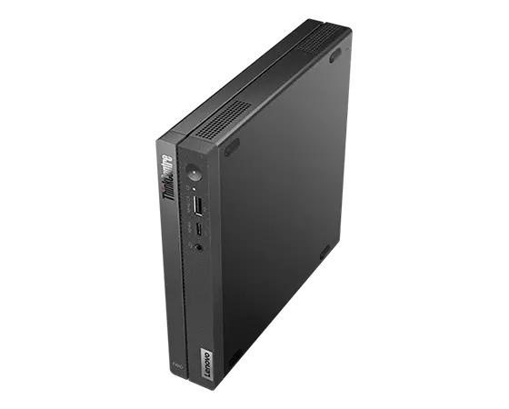 Compact black Lenovo ThinkCentre Neo 50q Gen 4 desktop featuring Intel® Core™ i5-13420H, 16 GB DDR4 RAM, and multiple USB ports on the front panel.