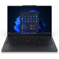Black Lenovo ThinkPad E14 Gen 7 laptop, AMD Ryzen 7, 14" WUXGA display, iconic red trackpoint, Windows interface visible