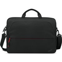 Black Lenovo ThinkPad 16-inch topload bag with red zipper accents, dual handles, and adjustable shoulder strap.