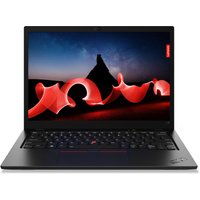 Black Lenovo ThinkPad L13 Gen 4 laptop, 13.3" display, sleek design, backlit keyboard, red trackpoint, Windows 11 Pro.