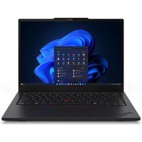 Black Lenovo ThinkPad L13 Gen 6 laptop with Intel Core Ultra 5, 33.8" display, and Windows interface on screen.