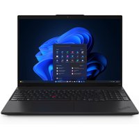 Black Lenovo ThinkPad L16 Gen 2 laptop, 16-inch display, Ryzen 7, Windows 11 interface visible on screen.