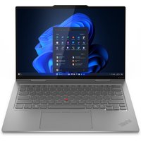Grey Lenovo ThinkPad X1 2-in-1 laptop, 14" touchscreen, slim design, UK keyboard, Windows 11 interface displayed.