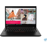 Black Lenovo ThinkPad X13 Gen 1 laptop with Intel Core i5, 13-inch display, and red TrackPoint on keyboard.