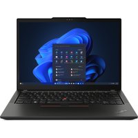 Lenovo ThinkPad X13 Gen 5 laptop, 13.3" display, black chassis, Intel Core Ultra 5, Windows interface on screen.