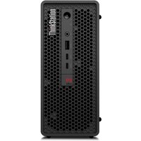 Black Lenovo ThinkStation P3 Ultra SFF Gen 2 with honeycomb front panel and multiple USB ports.