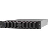Black Lenovo ThinkSystem SR650 V4 server rack, 2U size, with front ventilation slots and Lenovo logo.
