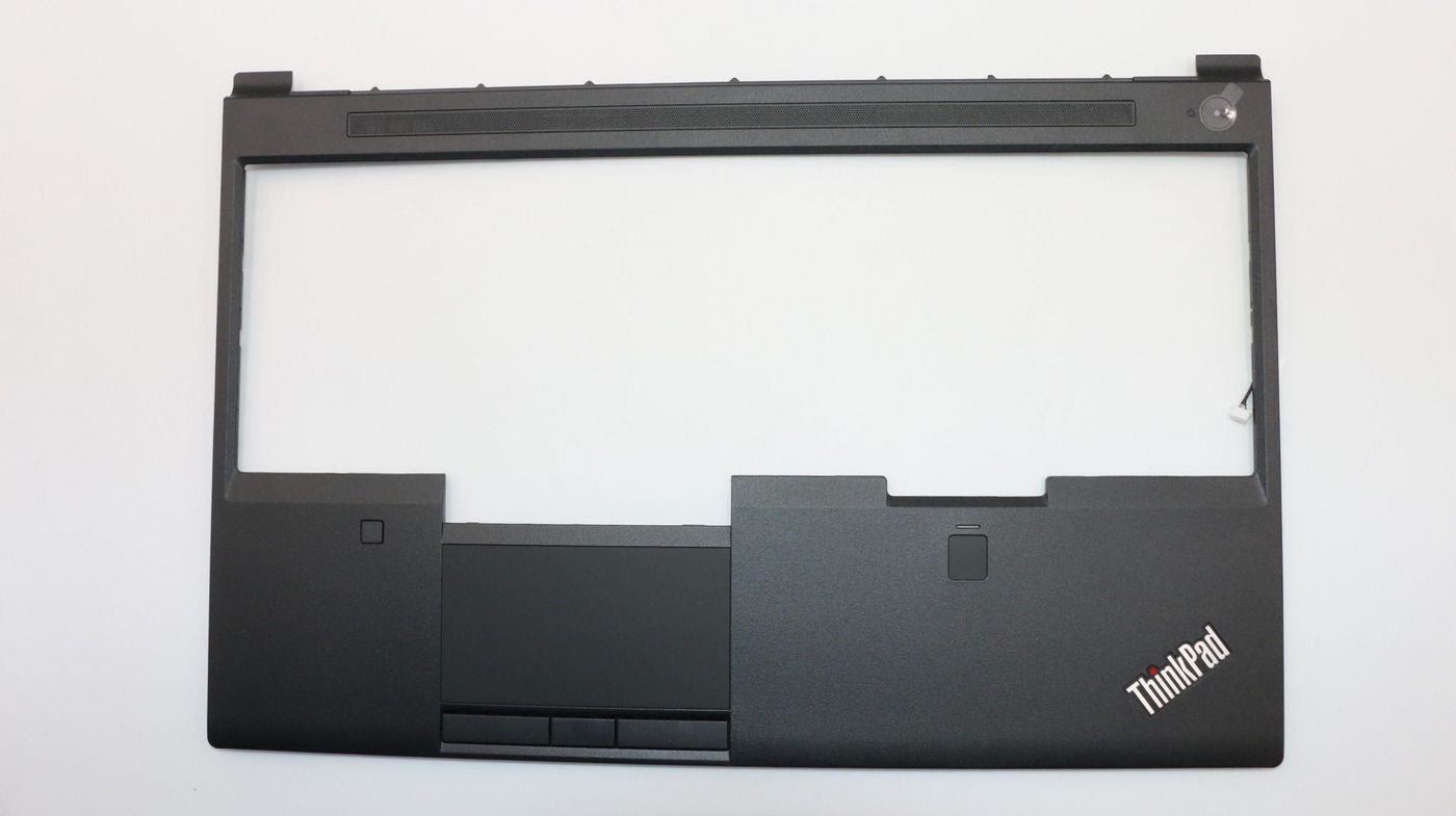 Black Lenovo Upper Case for ThinkPad, featuring a smooth plastic finish, cutouts for keyboard and trackpad, and a sleek design with the ThinkPad logo on the right.