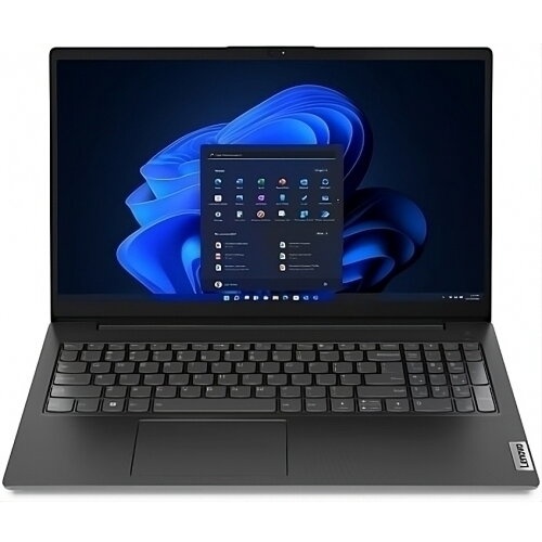 Lenovo V15 G4 IRU laptop in black featuring a 15.6" Full HD display, Intel Core i5-13420H processor, 16 GB DDR4 RAM, and 512 GB SSD, with a sleek design and backlit keyboard.