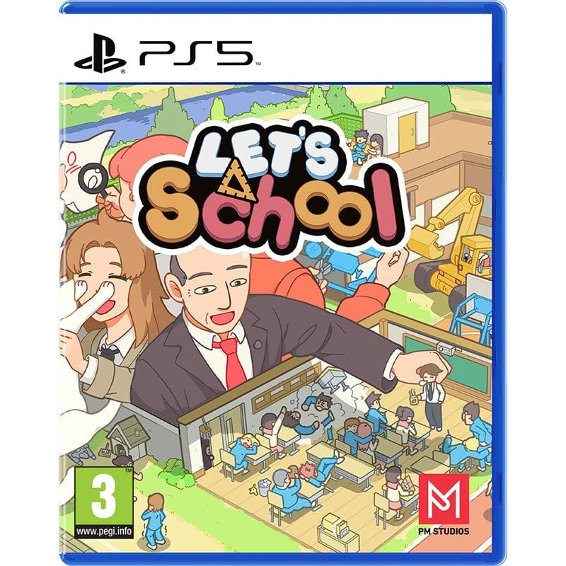 Let's School Standard Edition for PS5 by NUMSKULL features a colorful cartoon cover with characters in a school setting, showcasing classrooms and outdoor activities.