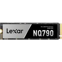 Lexar NQ790 1TB M.2 PCIe 4.0 NVMe SSD with black and silver casing, gold connector edge.
