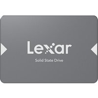 Gray Lexar NS100 2 TB 2.5" SATA III solid state drive with white logo and rounded corners.