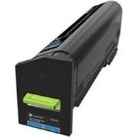 Black Lexmark 24B5996 original magenta toner cartridge with green tab and blue label.
