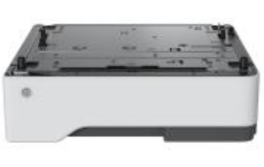 Lexmark 38S3130 printer/scanner spare part tray in white and gray, featuring a sturdy plastic design with a flat top and multiple attachment points for secure placement.