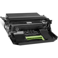 Black Lexmark 52D0ZA0 imaging unit with green accents, designed for 100000 pages, featuring a sleek rectangular shape.