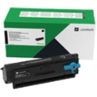 Lexmark 55B2H00 black toner cartridge with green and white box, 15K pages capacity.