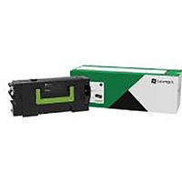 Black Lexmark 58D2000 toner cartridge with green accents, next to green and white branded box.