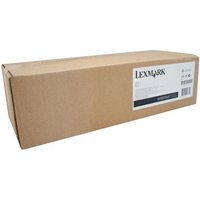 Brown box packaging for Lexmark 71C20Y0 original yellow toner cartridge with label and barcode on the side.