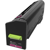 Black Lexmark toner cartridge with magenta label and green tab, ultra high-capacity for 55K pages.