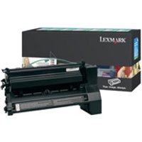 Black Lexmark C780A1KG toner cartridge with box, designed for 6K pages at 5% coverage, return program model.