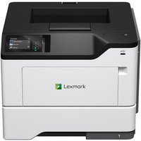 Lexmark MS631dw printer, white with black top, Wi-Fi indicator, and control panel on the left.