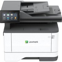 Lexmark MX432adwe laser printer, white and gray, touchscreen panel, A4 size, Wi-Fi enabled, 40 ppm speed.