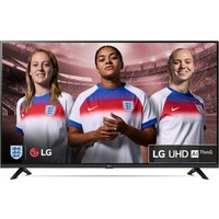 LG 32-inch HD Smart TV, black frame, Wi-Fi enabled, displaying sports scene with three athletes in jerseys.