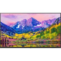 Black LG 43UK762H 50" 4K Ultra HD Smart TV displaying a vibrant mountain landscape with colorful trees.