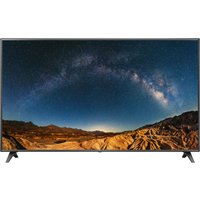 Black LG 75UR781C 75" 4K Ultra HD Smart TV with thin bezels, displaying a starry night sky over a desert landscape.