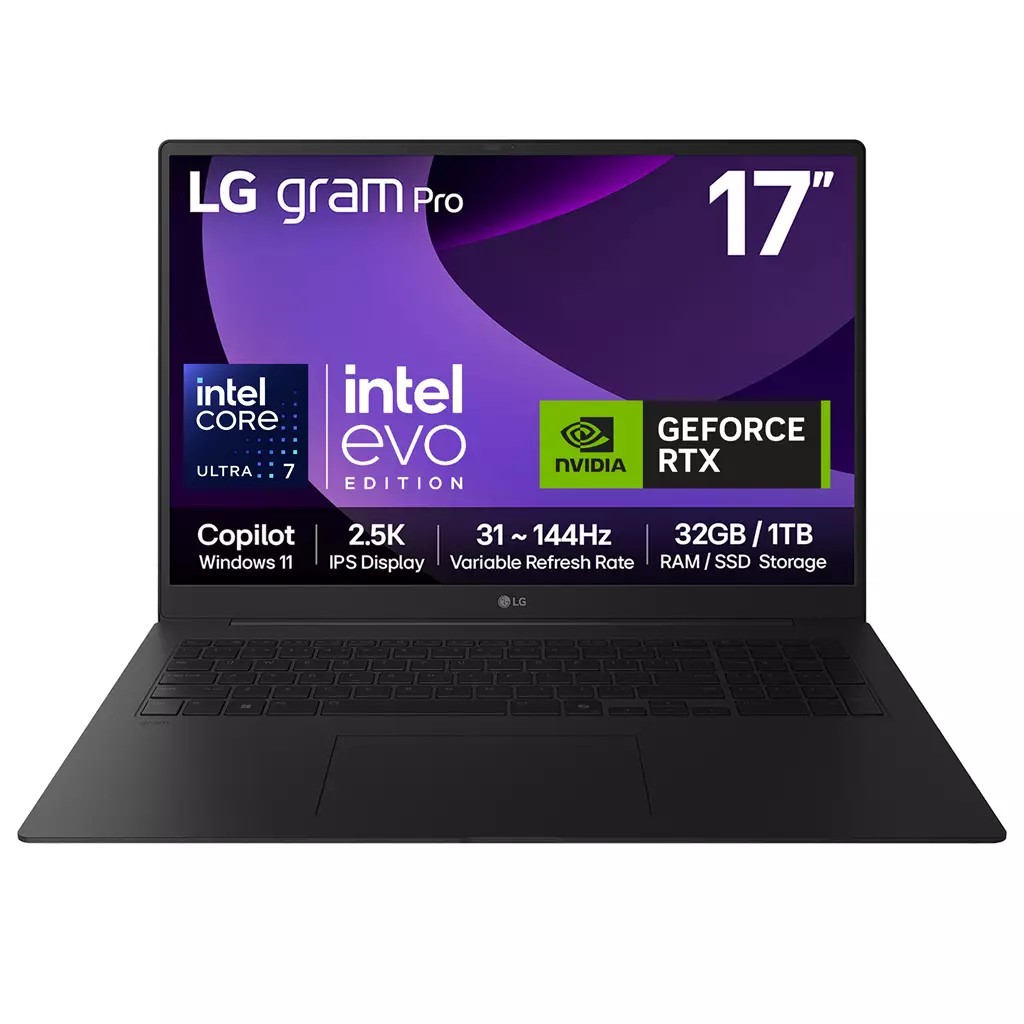 LG Gram Pro 17Z90TR-E 17" Hybrid AI Laptop - Intel Core Ultra 7 255H NVIDIA GeForce RTX5050 GPU 1TB SSD 32 GB RAM - Black - [2025] - image 2