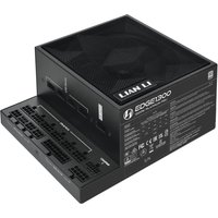 Black Lian Li EG1300 power supply unit, 1300 W, 20-pin ATX SFX, with multiple ports and mesh top design.