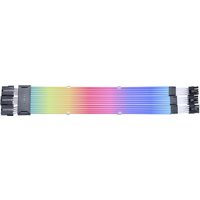 Lian Li PW12-1W 0.36 m RGB extension cable with rainbow lighting and black connectors.