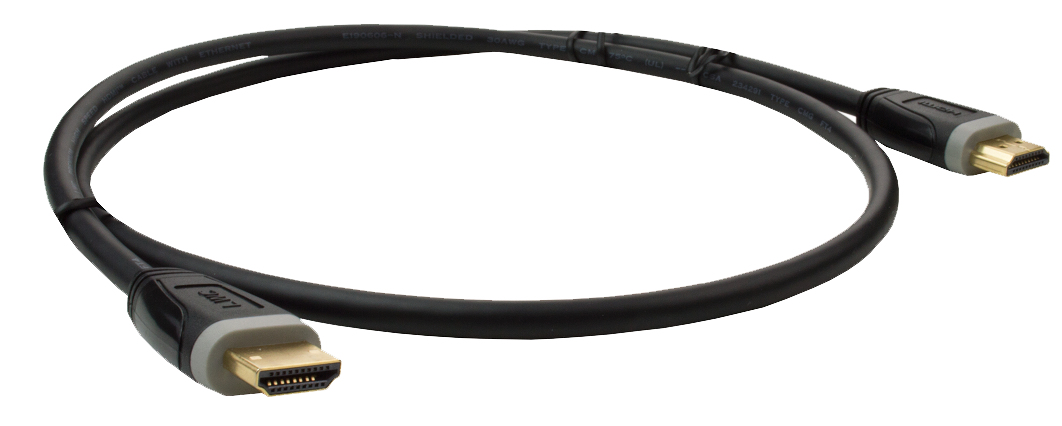 Black HDMI cable measuring 4.5 meters with gold-plated connectors and gray plastic housing at both ends, labeled with "Liberty AV Solutions."