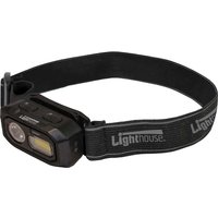 Black Lighthouse Elite Sensor LED head torch with adjustable strap and dual light settings.