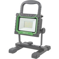 Gray and green Lighthouse SL38 work light with adjustable stand and rectangular LED panel.