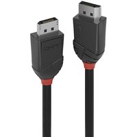 Black Lindy 1.5m DisplayPort 1.2 cable with red accents and sturdy connectors.