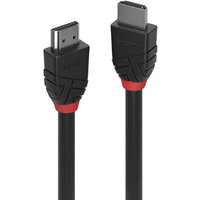 Black Lindy 10m HDMI cable with red accents and textured connectors.
