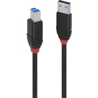 Black Lindy 10m USB 3.0 Active Cable Slim with blue-tipped connectors and red accents.